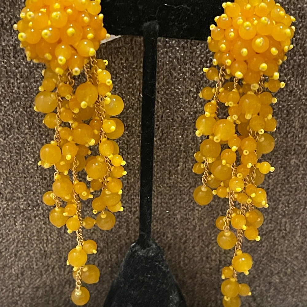 Oscar De La Renta Cascade Clip-on Earrings In Yellow/last one